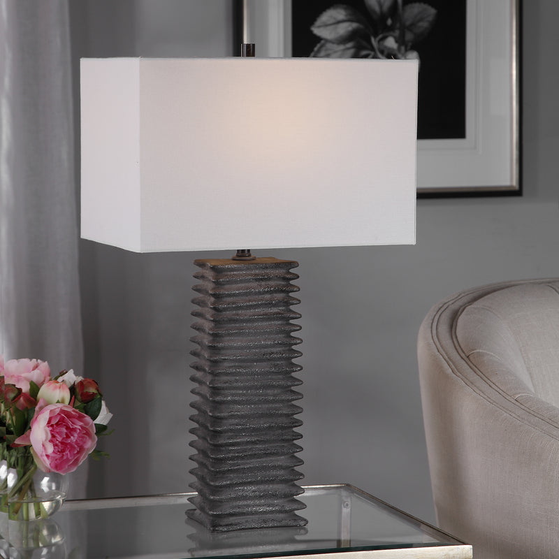 Uttermost 29737 Sanderson Metallic Charcoal Table Lamp