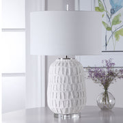 Uttermost 28283-1 Caelina Textured White Table Lamp