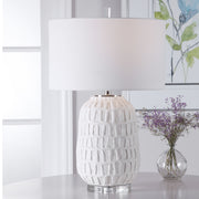 Uttermost 28283-1 Caelina Textured White Table Lamp