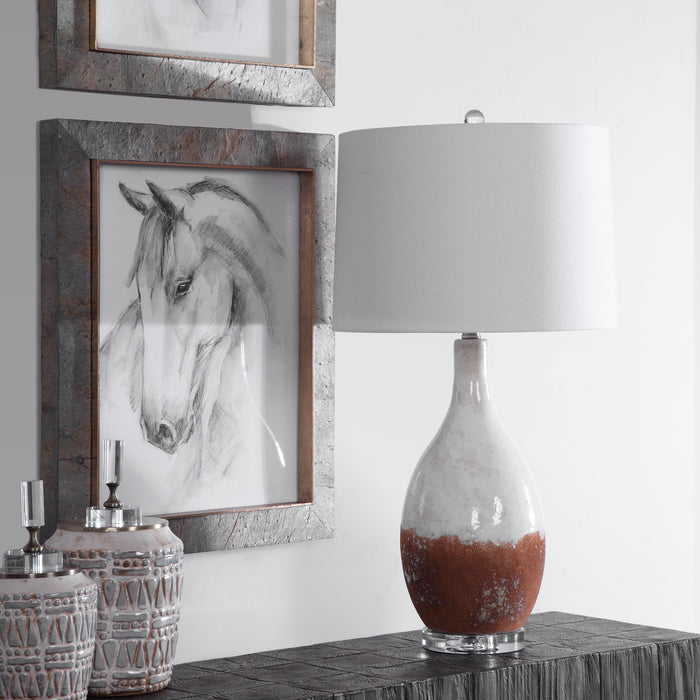 Uttermost 28339-1 Durango Rust White Table Lamp