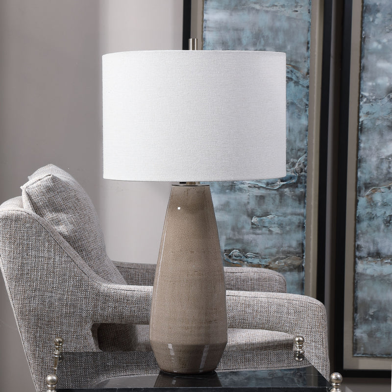 Uttermost 28394-1 Volterra Taupe-Gray Table Lamp