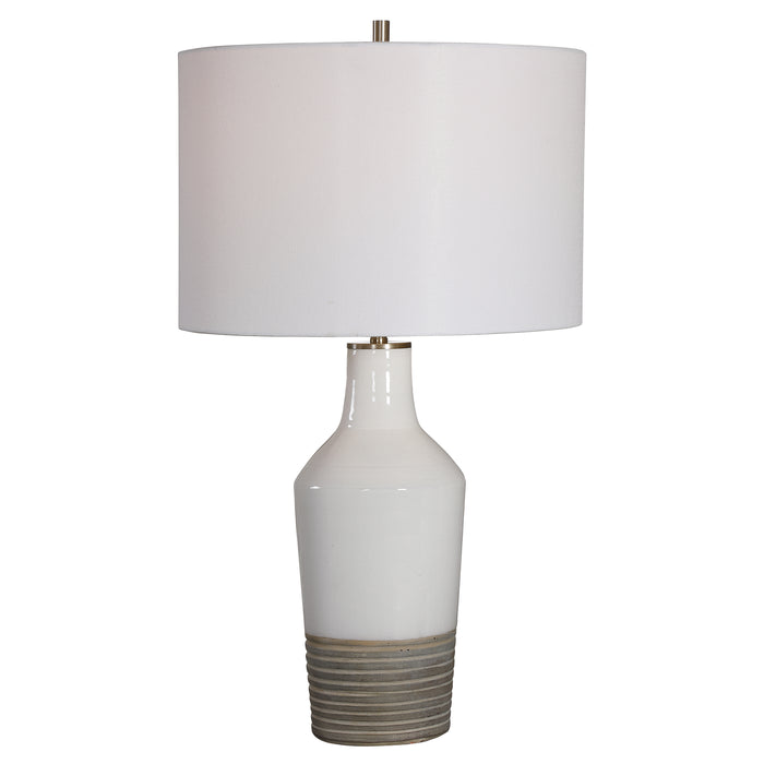 Uttermost 28398-1 Dakota White Crackle Table Lamp