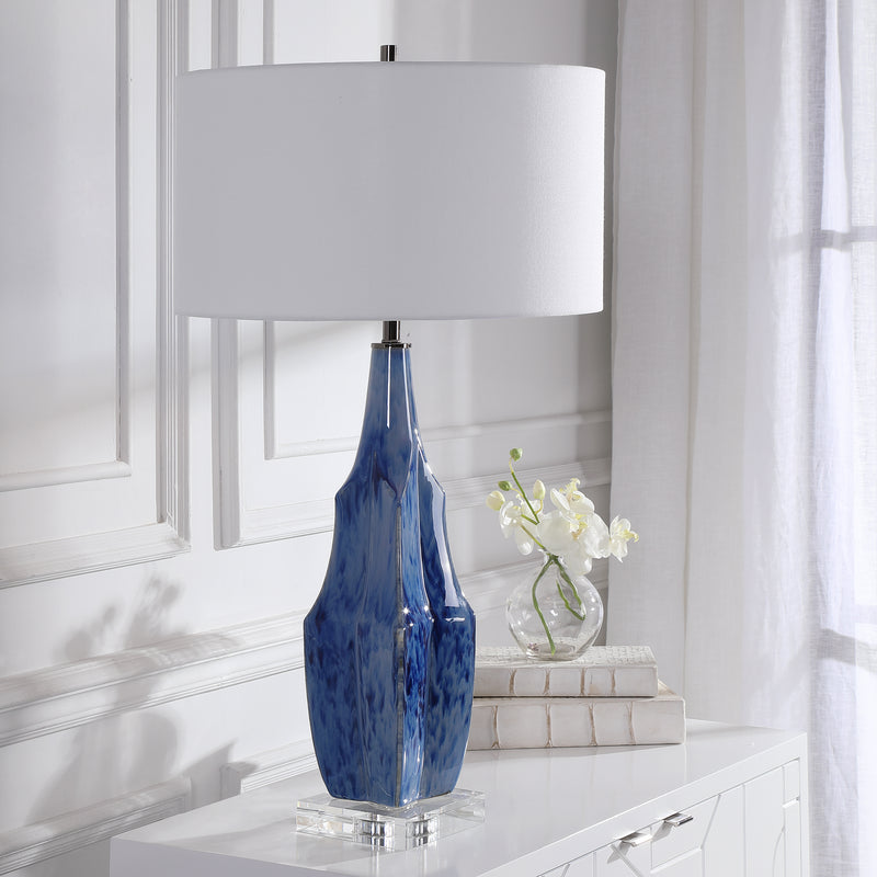 Uttermost 28425-1 Everard Blue Table Lamp