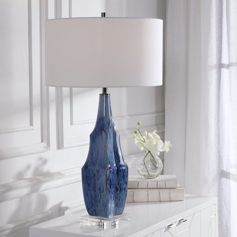 Uttermost 28425-1 Everard Blue Table Lamp