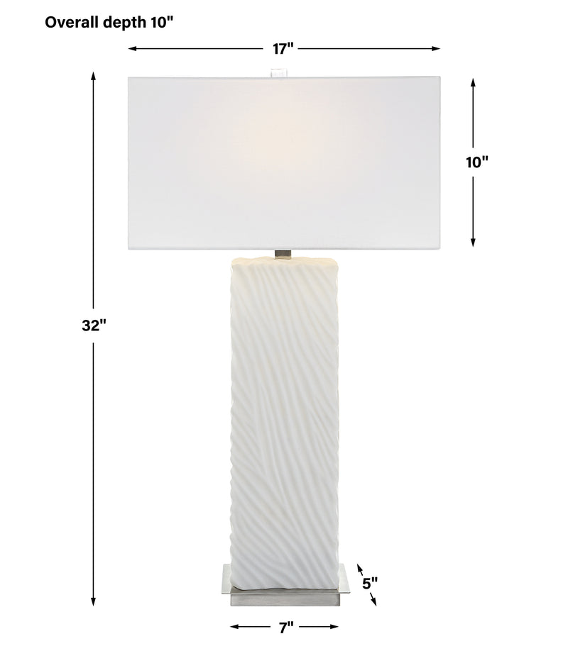 Uttermost Pillar White Marble Table Lamp