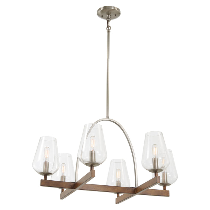 Minka Lavery Birnamwood - 6 Light Chandelier with a Koa Wood with Pewter Finish (Chandelier 28 in W x 20 in H)