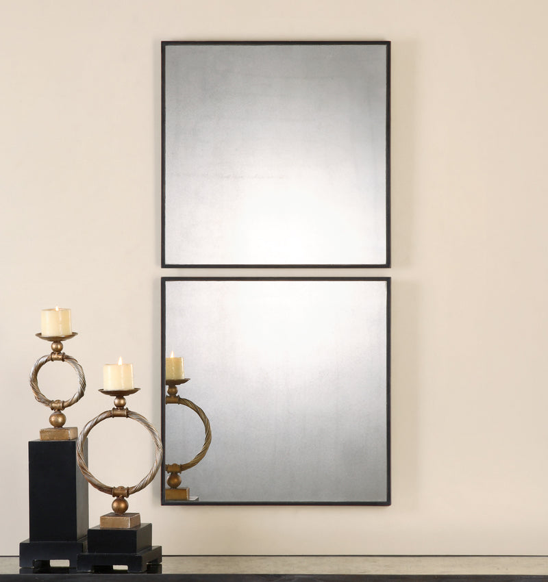 Uttermost Matty Antiqued Square Mirrors