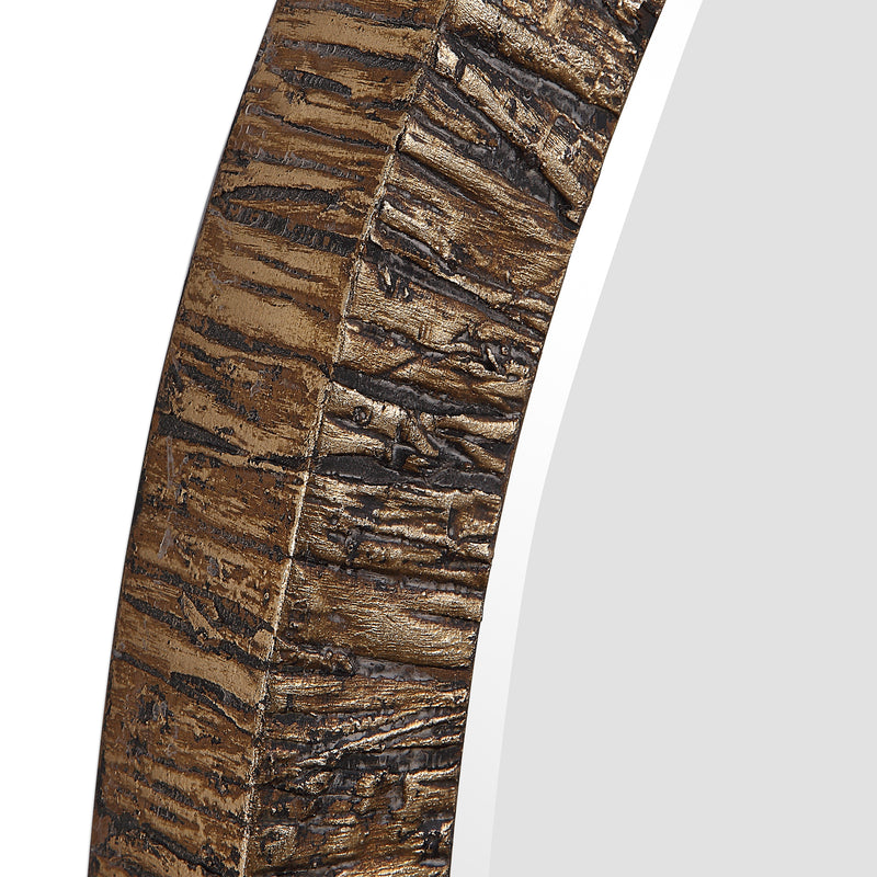 Uttermost 09459 Wayde Gold Bark Round Mirror