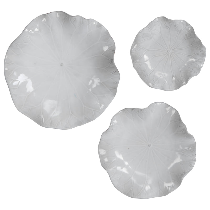 Uttermost 04234 Abella Ceramic Wall Decor, Set of 3, White