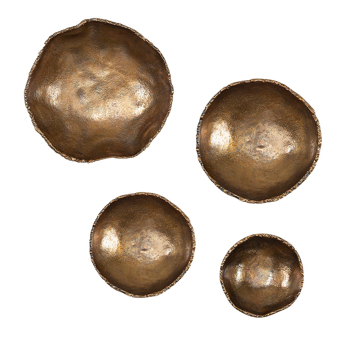 Uttermost Lucky Coins Brass Wall Bowls