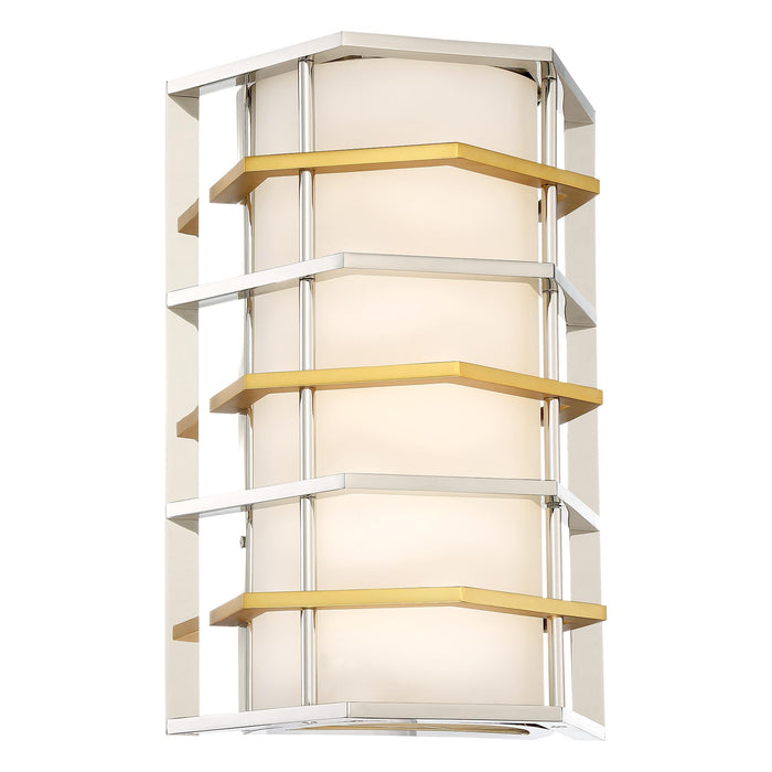 George Kovacs P1070-657-L Levels Polished Nickel w/  Honey Gold LED Wall Light Sconce