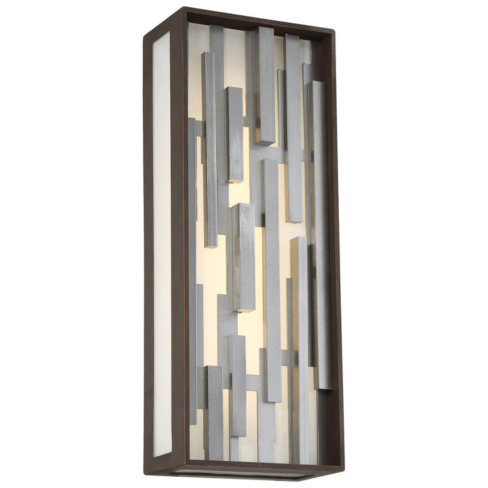 George Kovacs P1272-650-L Bars Bronze w/ Silver LED Outdoor Wall Light