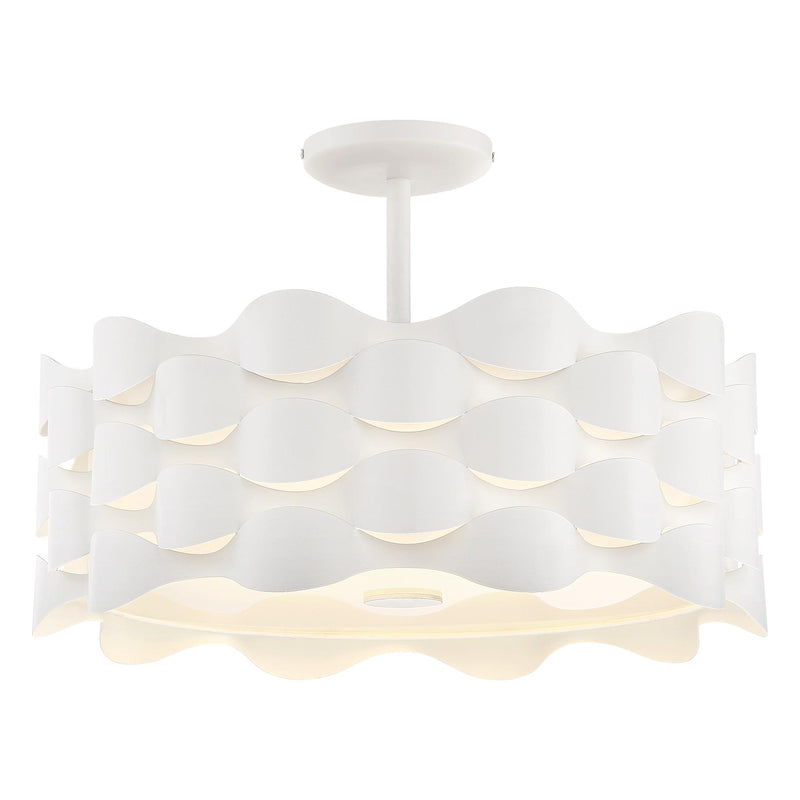 George Kovacs P1302-655-L Coastal Current Sand White LED Semi Flush Mount