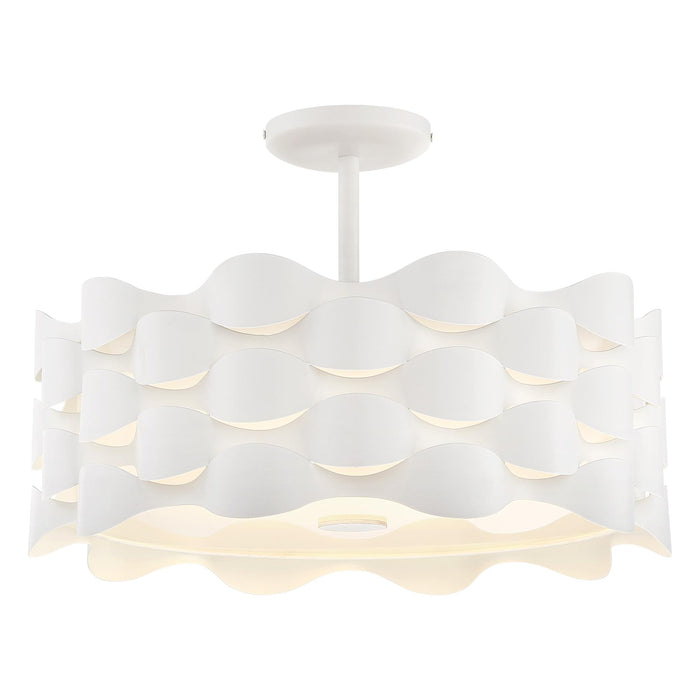 George Kovacs P1302-655-L Coastal Current Sand White LED Semi Flush Mount