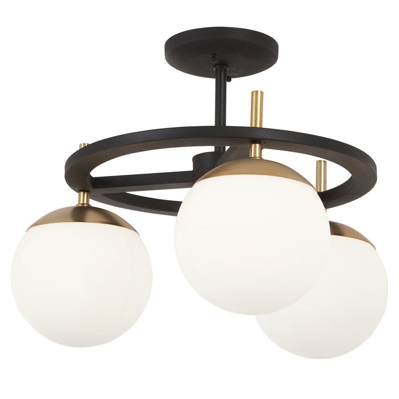 George Kovacs P1357-618 Alluria Weathered Black w/ Autumn Gold Semi Flush Mount