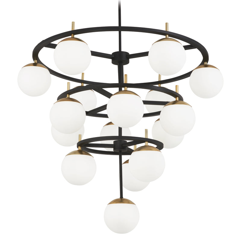 George Kovacs P1359-618 Alluria Weathered Black w/ Autumn Gold Chandelier