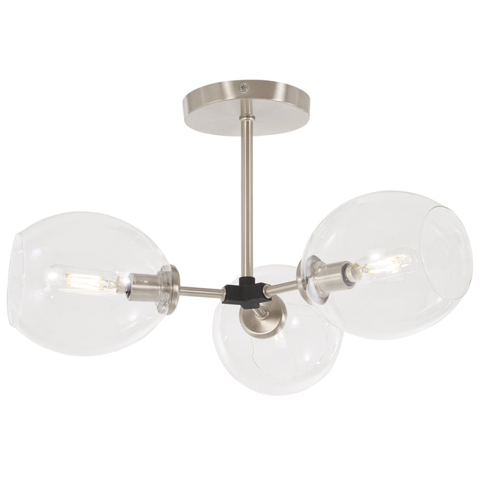 George Kovacs P1363-619 Nexpo Brushed Nickel w/ Black Accents Semi Flush Mount