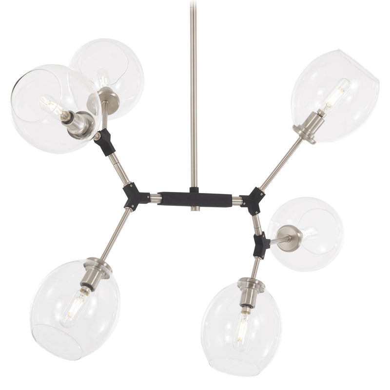 George Kovacs P1366-619 Nexpo Brushed Nickel w/ Black Accents Pendant Light