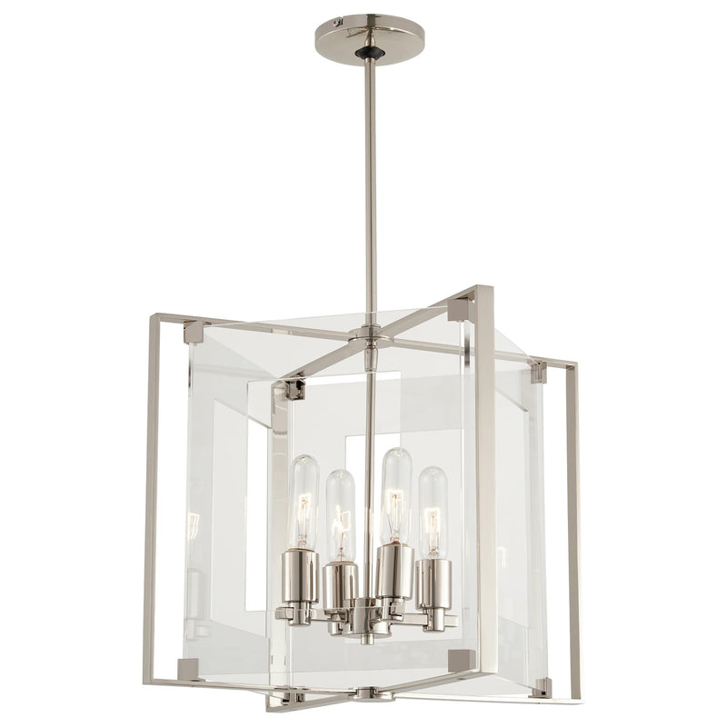 George Kovacs P1404-613 Crystal Clear Polished Nickel Pendant Light