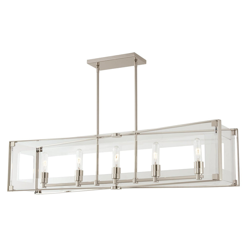 George Kovacs P1405-613 Crystal Clear Polished Nickel Island Light