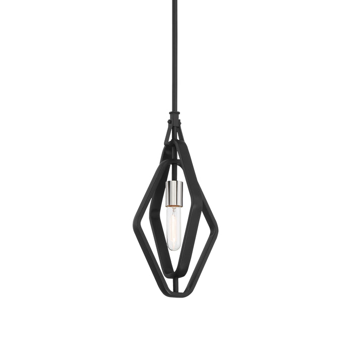 George Kovacs Traveler - 4 Light Pendant in Coal Finish with Brushed Nickel Accents  (Pendant 14 in W x 35.75 in H)