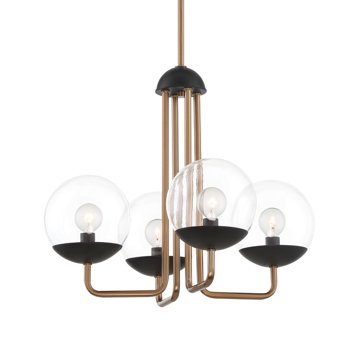 George Kovacs Outer Limits 4 Light Chandelier Painted Bronze with Natural Bronze (Chandelier 19 in W x 16.25 in H)