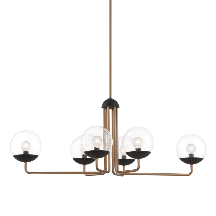 George Kovacs Outer Limits 6 Light Chandelier Painted Bronze with Natural Bronze (Island Light 26 in W x 18.25 in H)