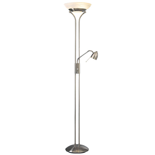 George Kovacs P256-084 George's Reading Room Brushed Nickel Torchiere Floor Lamp w/ Reading Light