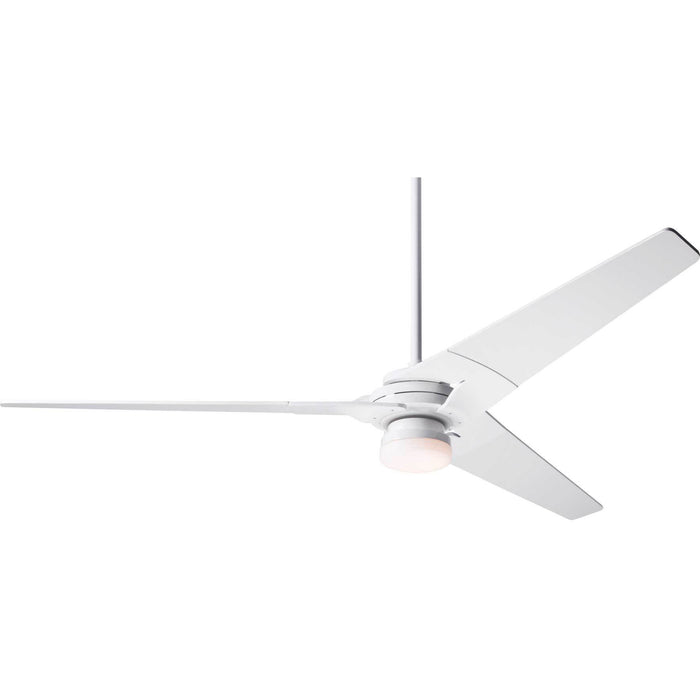 Modern Fan Company Torsion Gloss White 62" Ceiling Fan with LED Light and Remote Control