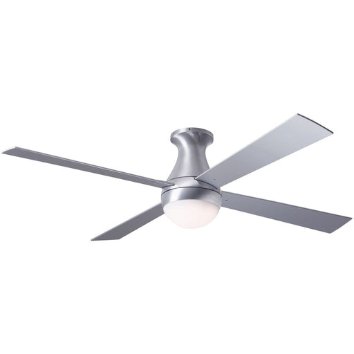 Modern Fan Ball Brushed Aluminum 52" Flush Mount Ceiling Fan with Aluminum Blades and Remote Control - ALCOVE LIGHTING