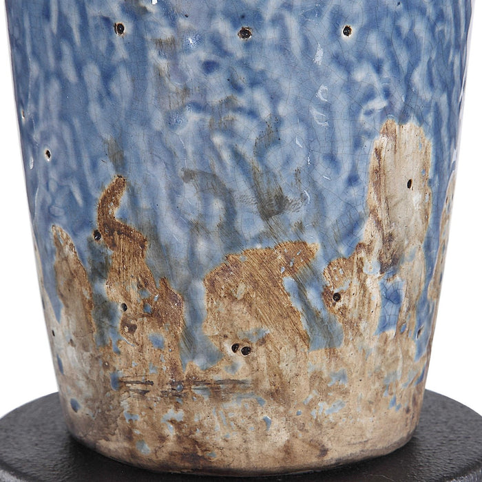 Kipling Textured Blue Ceramic Table Lamp