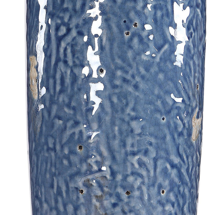 Moss + Fig Kipling Textured Blue Ceramic Table Lamp